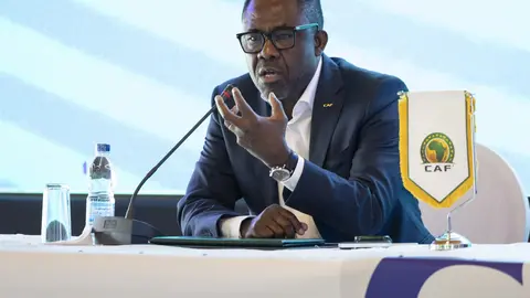 Véron Mosengo-Omba en un evento de la CAF l AFP