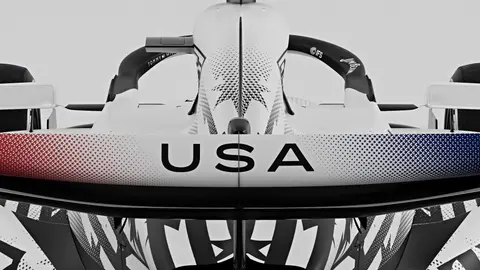 Detalle de la decoración del auto de Cadillac para el Gran Premio de Miami 2026 | X: @Cadillac_F1