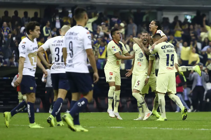Jugadores de América celebran ante Pumas en la Semifinal del Apertura 20218 de la Liga MX | IMAGO 7