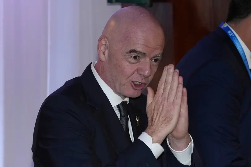 Gianni Infantino, presidente de la FIFA, durante un evento de Conmebol en Quito, Ecuador | AP