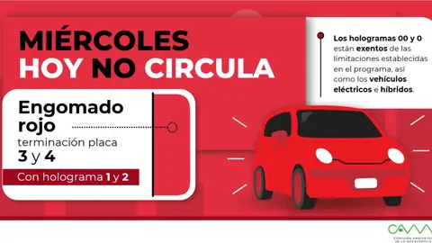 Los vehículos con engomado rojo, placas 3 y 4, y holograma 1 y 2, no circulan / Especial