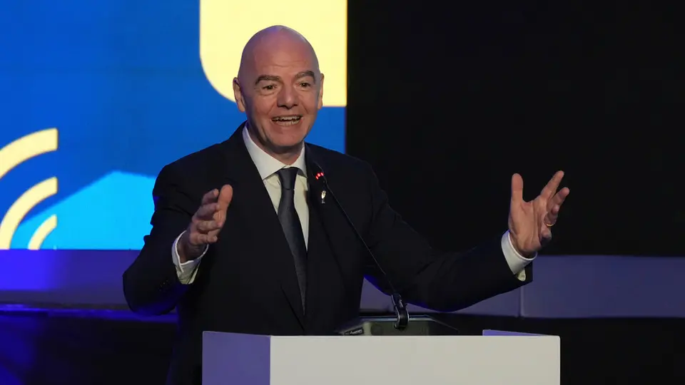 Gianni Infantino, presidente de la FIFA, durante un evento de Conmebol en Quito, Ecuador | AP