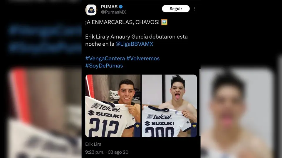 Posteo de Pumas en 2020 l CAPTURA