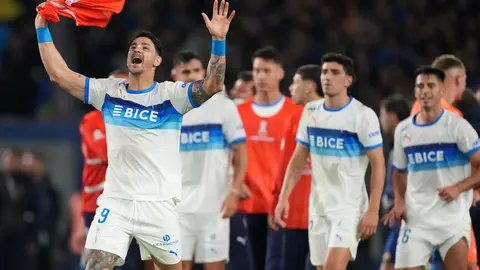 Universidad Católica festejando el triunfo ante Boca en la Bombonera | AP