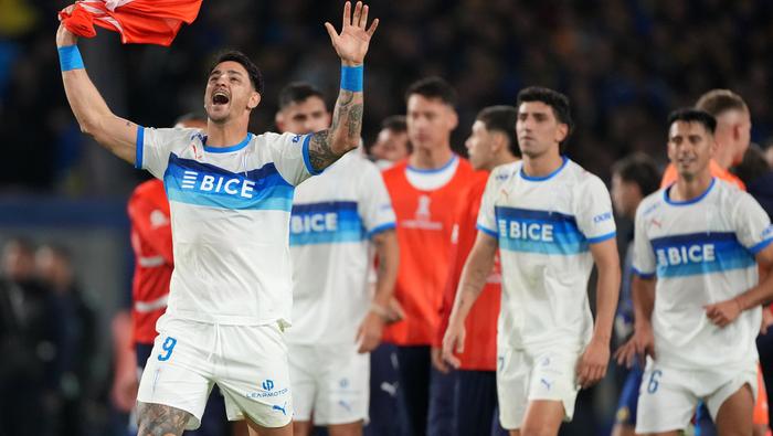 Universidad Católica festejando el triunfo ante Boca en la Bombonera | AP