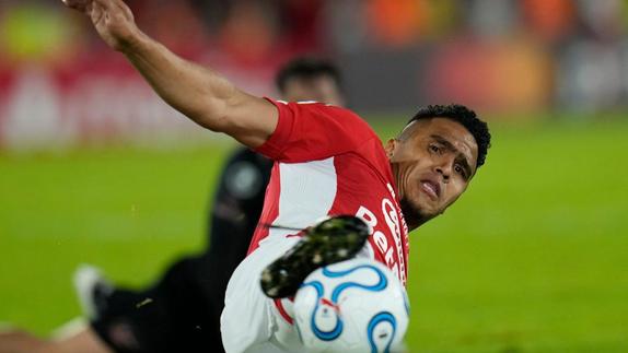 Iván Scarpeta de Independiente de Santa Fe en la Copa Libertadores | AP