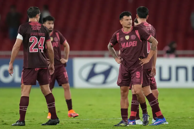 Jugadores de Lanús en lamento en la Copa Libetadores | AP