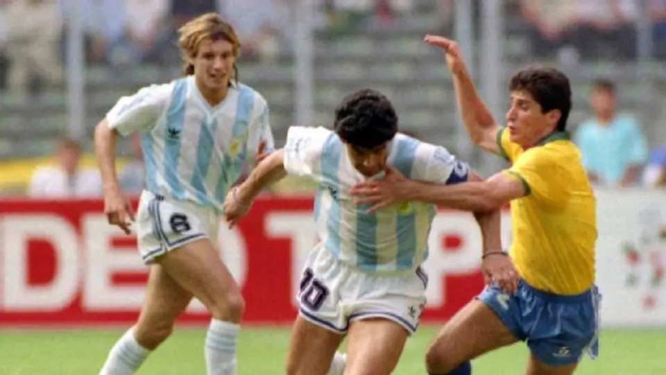 Maradona y Caniggia ante Brasil en Italia 90 | AP