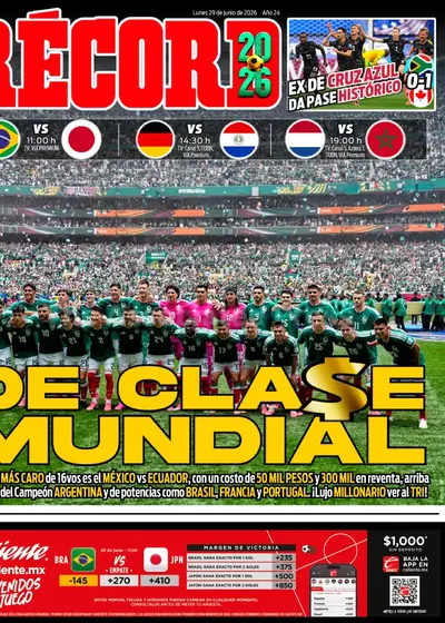 Portada RÉCORD 29 de junio de 2026
