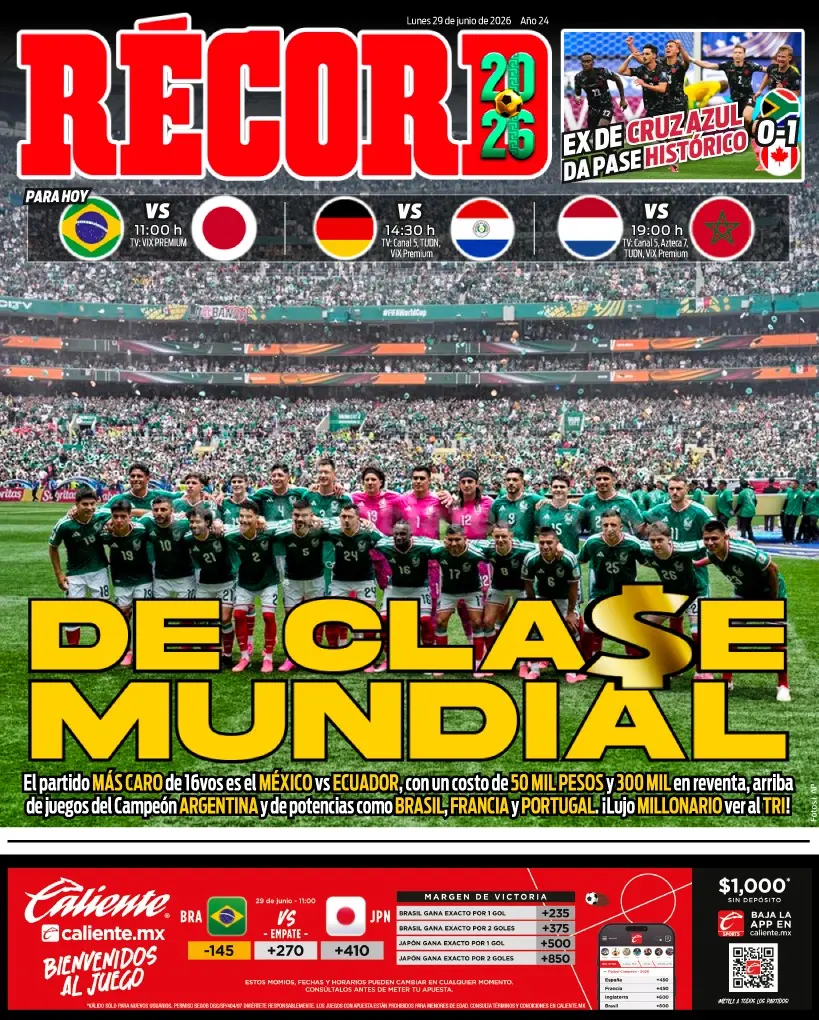 Portada RÉCORD 29 de junio de 2026