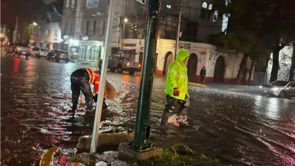 Personal de emergencia trabajó durante la noche para retirar árboles caídos y atender encharcamientos en diferentes alcaldías. / Gobierno CDMX.
