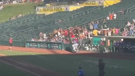 Jugador de los Dodgers sufre ‘accidente’ con mascota del equipo rival