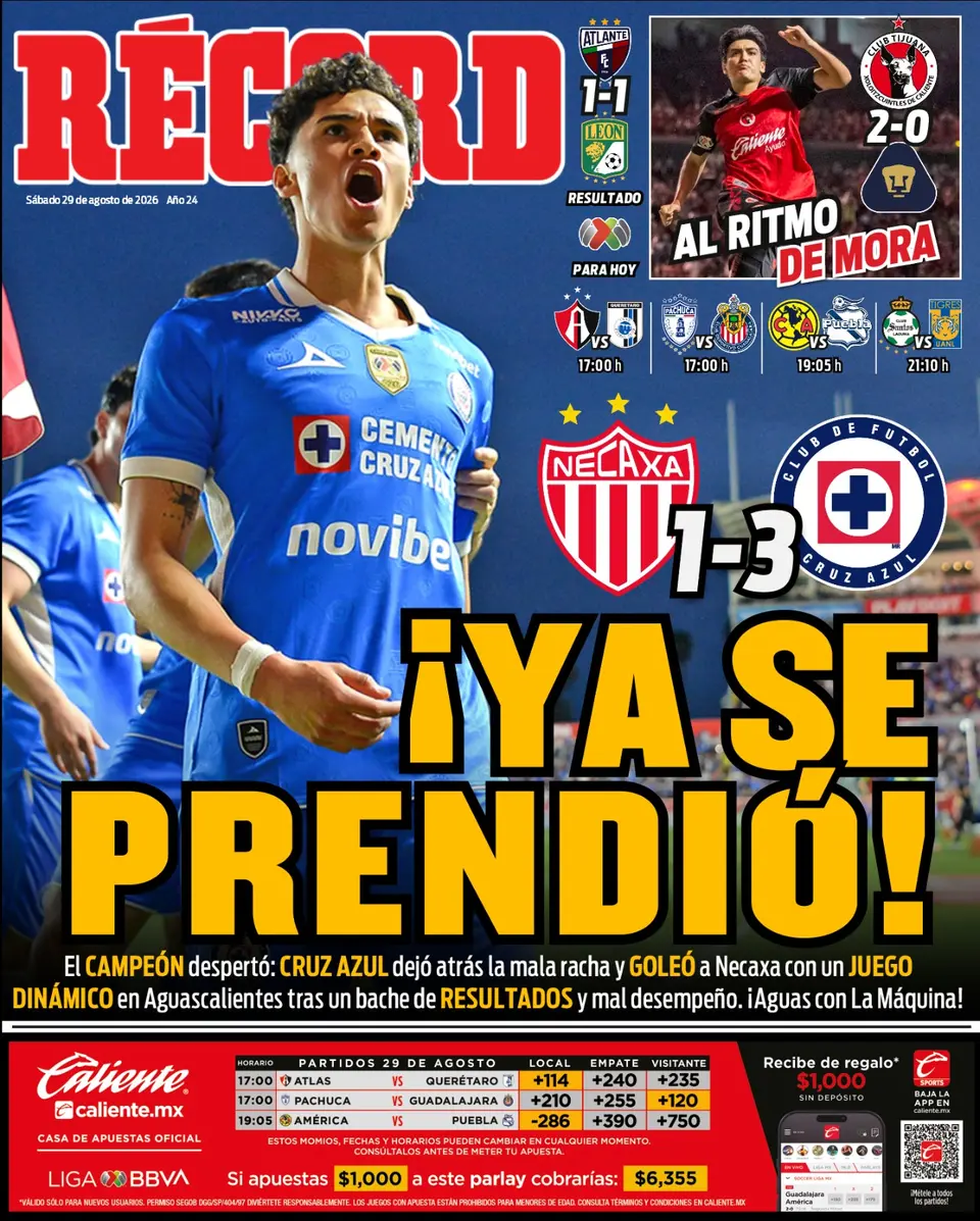Portada RÉCORD 29 de agosto 2026