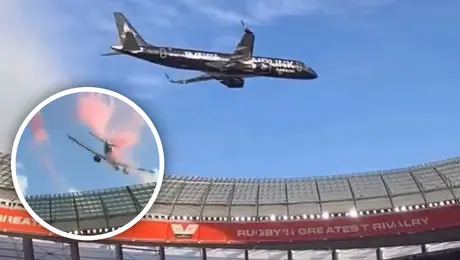 ¡Tremendo susto! Aviones pasan a metros del estadio en Ciudad del Cabo