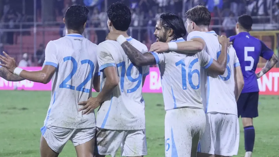 Festejo de uno de los seis goles del equipo guatemalteco | X: @fedefut_oficial