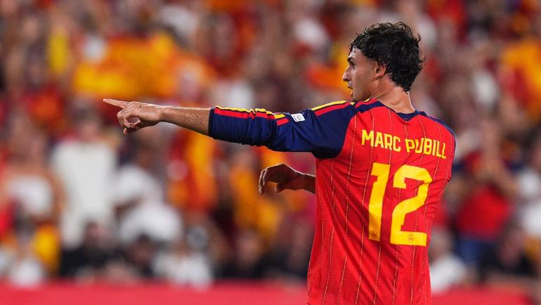 Marc Pubill celebrando su gol ante Croacia en Sevilla | AP