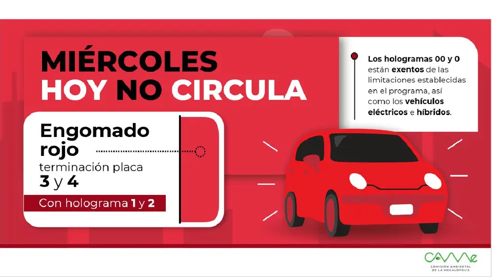 Los vehículos con engomado rojo, placas 3 y 4, y holograma 1 y 2, no circulan / Especial
