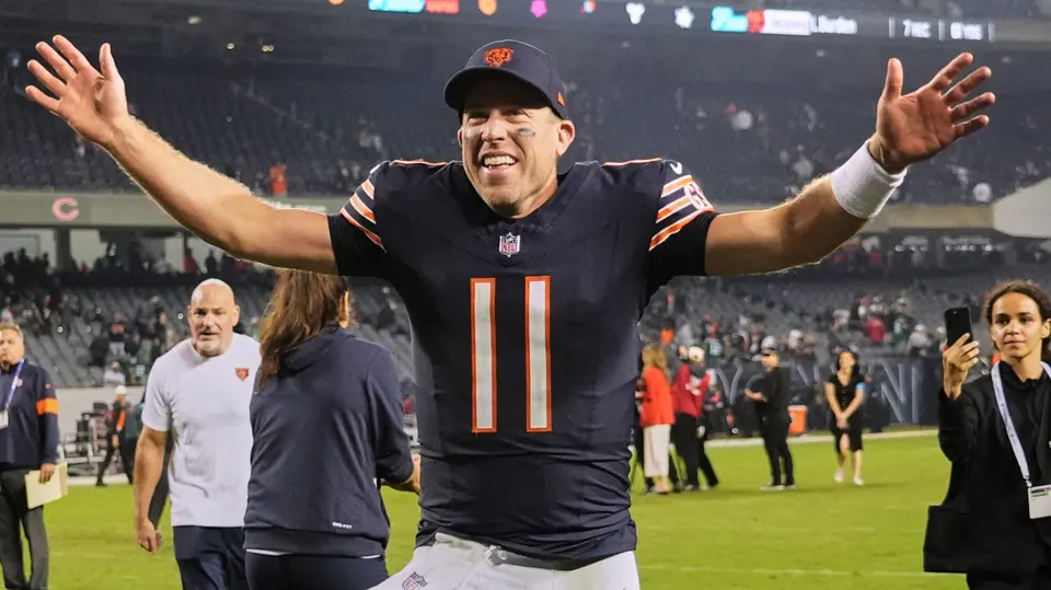 Case Keenum celebra la victoria ante Eagles | AP