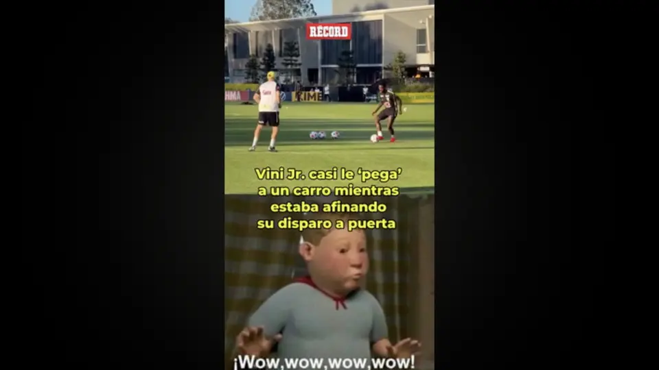 Vini Jr. casi le pega a un carro en entrenamiento