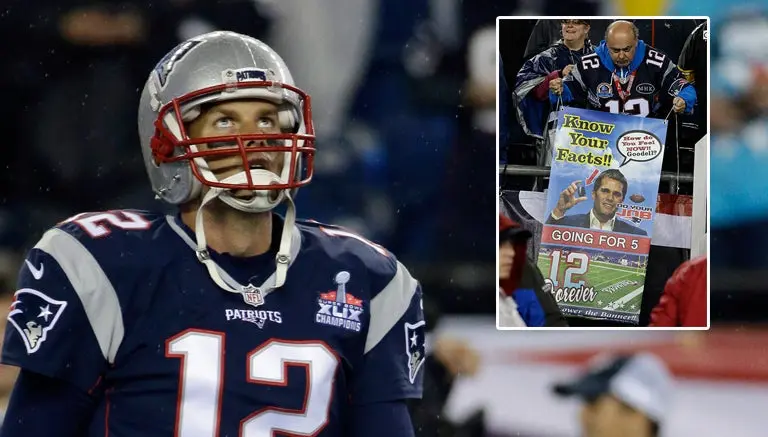 Afición de Patriotas muestra su apoyo a Tom Brady