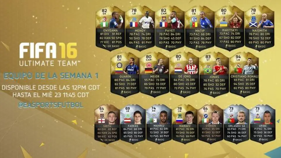 Listo el Primer Ultimate Team de FIFA 16