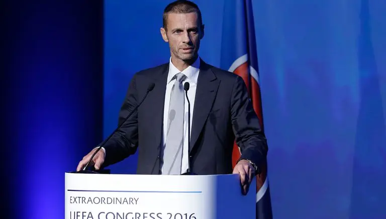 Aleksander Ceferin habla durante el Congreso de la UEFA | AP