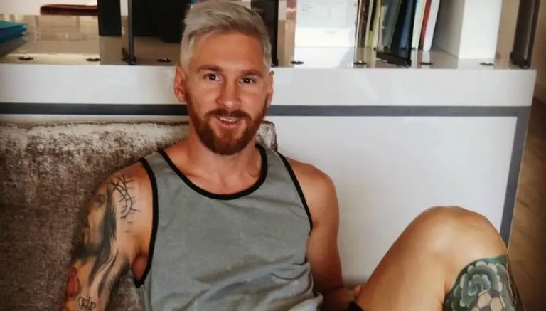 Messi luce extravagante look y ahora es rubio