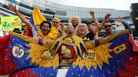 Aficionados gritan 'eh pu...' en Colombia-Chile