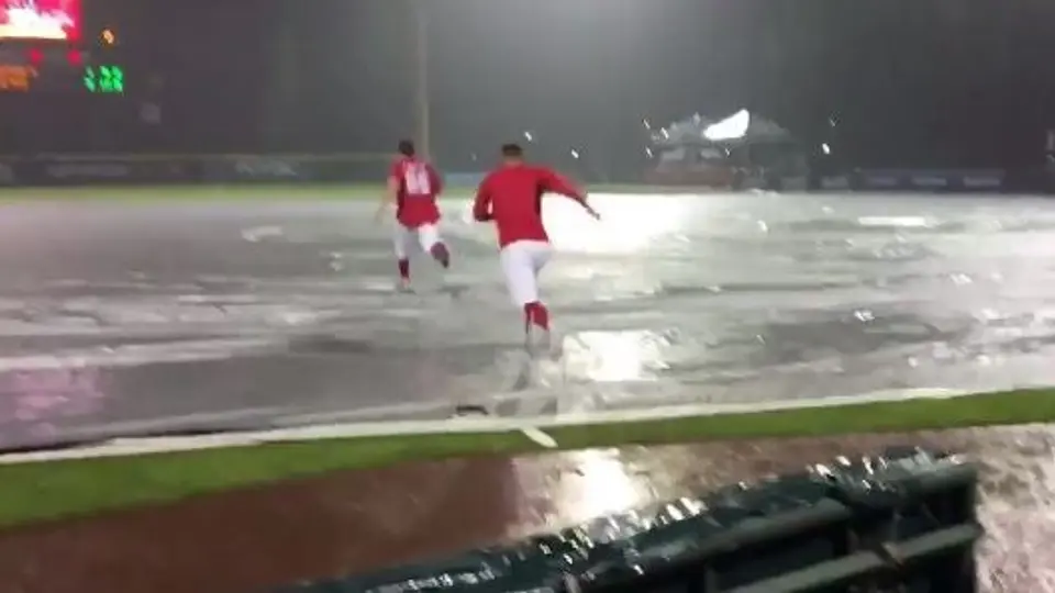 Diablos se divierten en lona de lluvia del Fray Nano