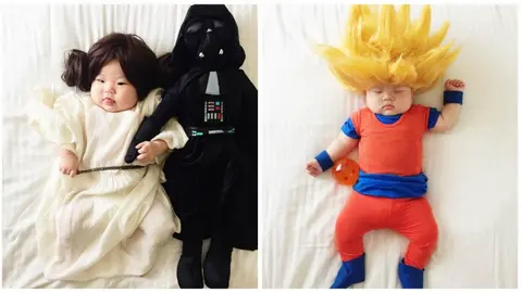 Bebé enternece redes sociales con espectaculares atuendos