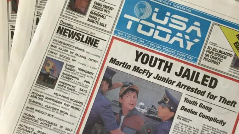 USA Today recrea primera plana de 'Volver al Futuro'
