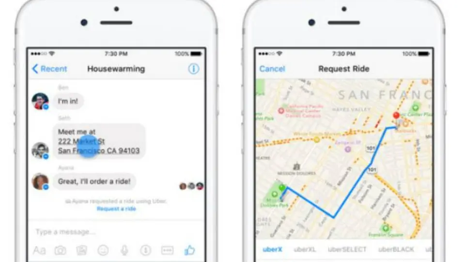 Messenger de Facebook permitirá solicitar Uber
