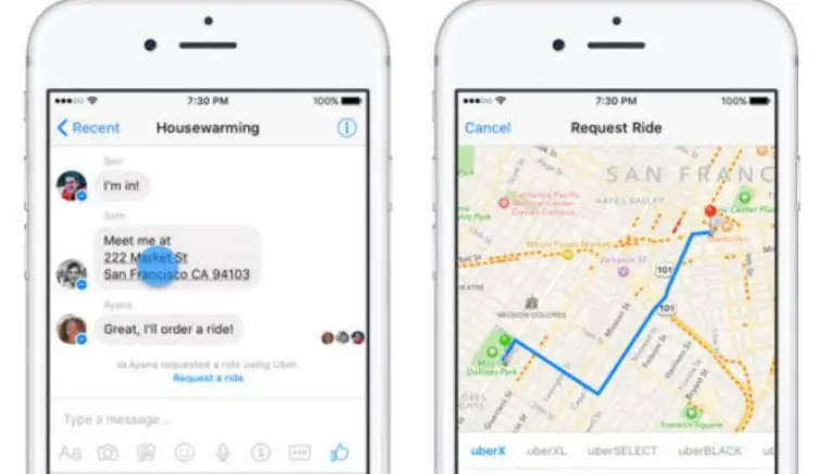 Messenger de Facebook permitirá solicitar Uber