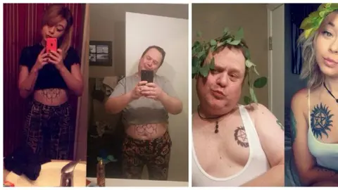 Padre 'arrasa' en redes por imitar fotos de su hija