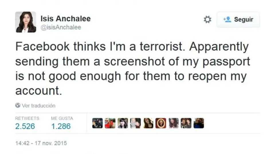 Facebook cierra cuenta de mujer por llamarse Isis