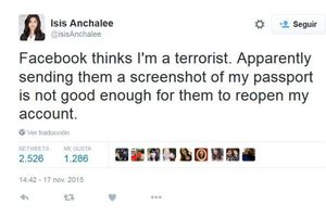 Facebook cierra cuenta de mujer por llamarse Isis