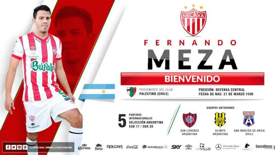 Fernando Meza llega a reforzar zaga de Necaxa