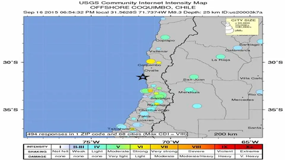 Terremoto de 8.3 grados golpea a Chile