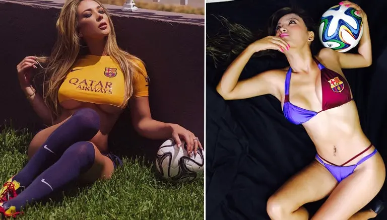 Modelos culés intentan 'resucitar' al Barça con sexys fotos