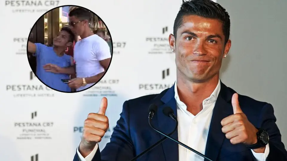 Cristiano empuja a fan que quería una selfie