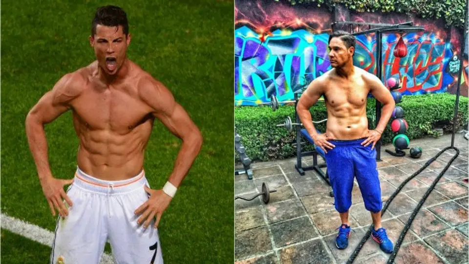 Moisés Muñoz presume abdomen a lo CR7