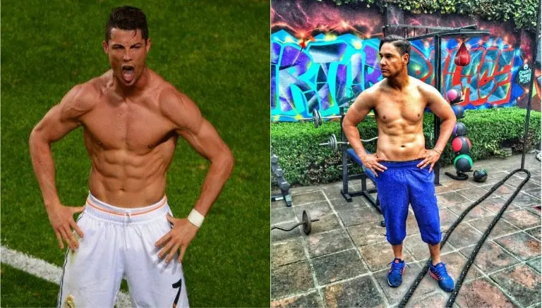 Moisés Muñoz presume abdomen a lo CR7