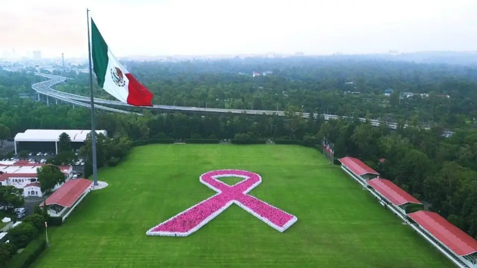 México forma el lazo rosa más grande de la historia