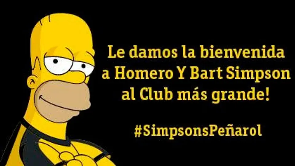 Homero y Bart festejan aniversario de Peñarol