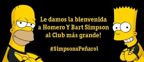 Homero y Bart festejan aniversario de Peñarol