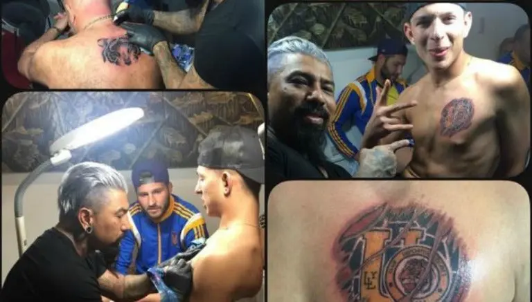 Padre y hermano de Gignac se tatúan escudo de Tigres