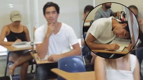 Vine Star muestra ingeniosa forma de dormir en clase