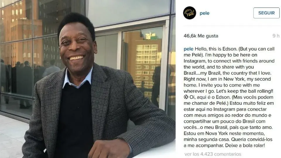 Pelé se une a Instagram y suma miles de seguidores