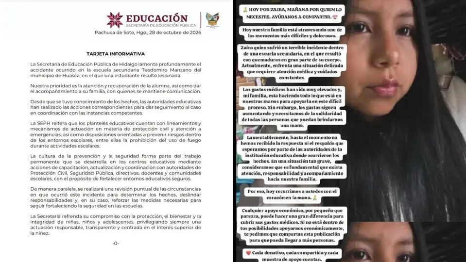 La SEP afirma que apoyará a la estudiantes e investigará qué o quién provocó el accidente / Especial