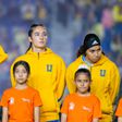 Jennifer Hermoso, Diana Ordoñez y Aaliyah Farmer previo a un compromiso de Tigres | IMAGO 7
